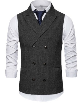 2023 New Spring Summer Men's Vest Tweed Tailored
