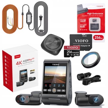 VIOFO A229 PRO 3CH REJESTRATOR PRZÓD/ŚRODEK/TYŁ 4K/FHD/2K 256GB ACC PILOT