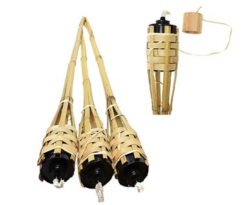 Pochodnia bambusowa lampa oświetlenie ogrodowe kulig Premium 150cm x 3 szt