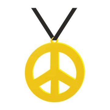 NASZYJNIK wisior PACYFKA żółta HIPPISKA lata 60-70