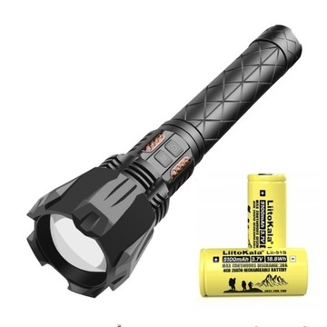 Latarka XHP160 Zoom USB +2x26650 LiitoKala 5100mAh