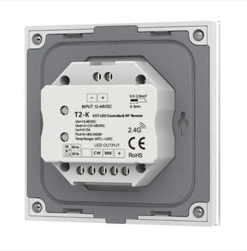 T2-K(B) Радиочастотная светодиодная панель CCT, вращающаяся, 1 зона, 12–24 В постоянного тока, ШИМ-выход GW5