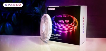 ЦВЕТНАЯ СВЕТОДИОДНАЯ ЛЕНТА RGB 5М СВЕТОДИОДОВ 230В 12В с набором ДИСТАНЦИОННОГО ПРИЛОЖЕНИЯ МУЗЫКА