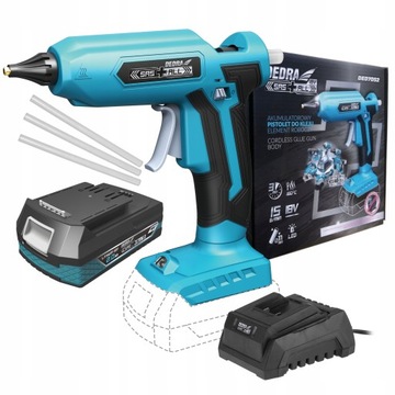 АККУМУЛЯТОРНЫЙ КЛЕЕВОЙ ПИСТОЛЕТ DEDRA 18 В + 2 Ач