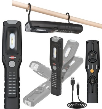 BRENNENSTUHL LATARKA LAMPA ROBOCZA LED WARSZTATOWA 2 HAKI MAGNES LI-ION USB