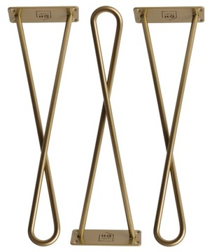 ZŁOTA NOGA METALOWA LOFTOWA HAIRPIN 50CM KOMPLET