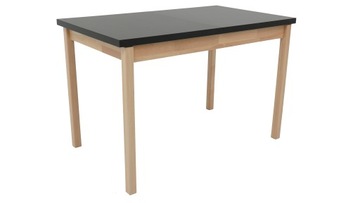 Stół 70x120/160 cm buk, blat czarny