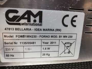 GAM FORB1MN230 ПЕЧЬ ДЛЯ ПИЦЦЫ ПЕЧЬ ДЛЯ ПИЦЦЫ