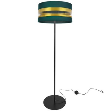 LAMPA STOJĄCA ZŁOTA ABAŻUR BUTELKOWA ZIELEŃ
