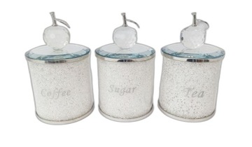 Pojemniki Kuchenne GLAMOUR 3 Tgl. WHITE -SILVER