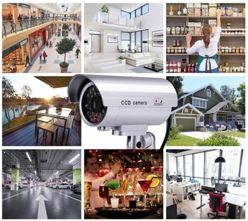 ATRAPA KAMERY IR LED KAMERA ZEWNĘTRZNA Z DIODĄ WODOODPORNA DO FIRMY DOMU