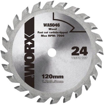 Tarcza do cięcia drewna WORX WA5046 120mm 24T