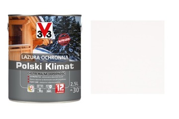 Lazura V33 Polski Klimat 12 lat Biały Alpejs. 2,5L