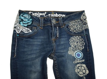 DESIGUAL * JEANSOWE SPODNIE RAINBOW 24