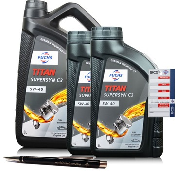 7 LITRÓW FUCHS TITAN SUPERSYN C3 5W40 OLEJ SILNIKOWY AUTORYZOWANY DYSTRYB.