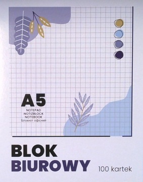 Blok biurowy notatnikowy A5/100 kratka Wektor