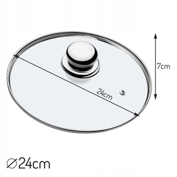 POKRYWA ŻAROODPORNA SZKLANA DO GARNKA PATELNI 24cm