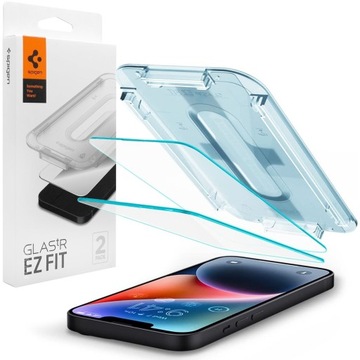 SZKŁO 2szt do Apple iPhone 14 / 13 / 13 Pro SPIGEN EZ FIT + Ramka Aplikator