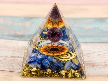 ПИРАМИДА ОРГОНИТ АМЕТИСТ ЦИАНИТ КИАНИТ МЕДЬ ГАРМОНИЯ ЧАКРА РЕЛАКСАЦИЯ 5см