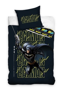 140X200 POŚCIEL DWUSTRONNA BATMAN LOGO CZERWONA 05