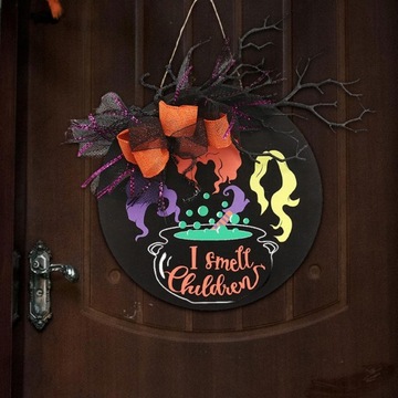 Хэллоуин дверной знак Деревянная вешалка