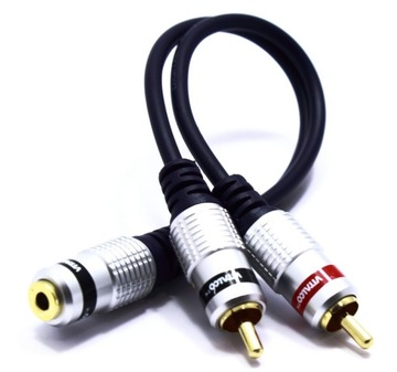 ADAPTER PRZEJŚCIÓWKA AUX GNIAZDO JACK 3,5 STEREO 2X WTYK RCA CINCH VITALCO