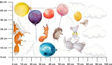 Наклейки на стену ЗАЙЧИК ЛЕСНЫЕ ЖИВОТНЫЕ