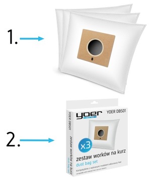 НАБОР из 3-х мешков для пылесоса Yoer VC01BK