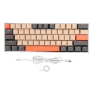 KLAWIATURA GAMINGOWA PODŚWIETLANA MAŁA RGB DLA GRACZY 60% 61 KLAWISZY