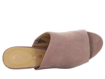 Clarks Sandały damskie różowe skórzane zamszowe Amali Astra 39,5