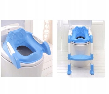 ТУАЛЕТ КРЫШКА ДЛЯ УНИТАЗА С ДЕТСКОЙ ЛЕСТНИЦОЙ, НЕСКОЛЬЗЯЩИМ СИДЕНЬЕМ, ПОДНОГКОЙ