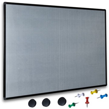Tablica Magnetyczna Aluminiowa Czarna Rama 90x60 cm Magnesy Pinezki Gratis