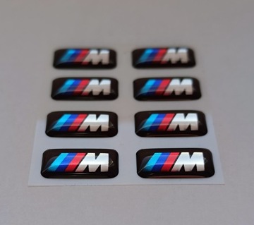 Наклейки с логотипом BMW M-Power, значки на диски, руль 17x9 хром - 4 шт.