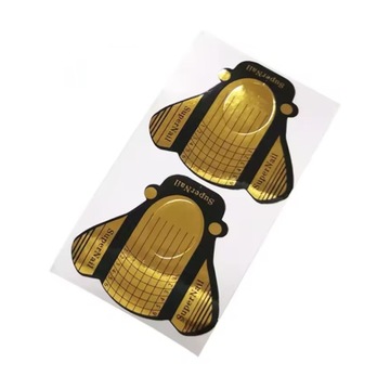 Szablony FORMY do przedłużania paznokci złoto czarne szerokie 100 sztuk