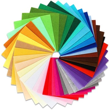 Zestaw filcu dekoracyjnego 25x25 cm filc plastyczny mix kolorów 24 szt.