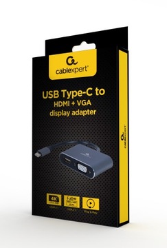 Переходник USB-C 3.0 «папа» на HDMI или «мама» VGA