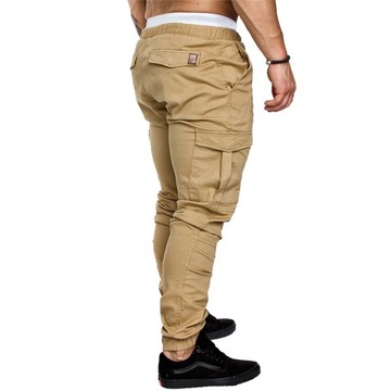 Cargo Pants Male Slim Fit Men's Overalls Solid Col