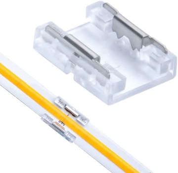 ZŁĄCZKA DO TAŚM LED BEZPUNKTOWYCH COB 8mm IP20 ZACISKOWA PROSTA