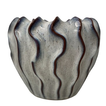DONICZKA CERAMICZNA NIEBIESKA BIAŁA OSŁONKA 25x20
