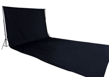 TŁO FOTOGRAFICZNE CZARNE 3x6m BLACK SCREEN MATOWE