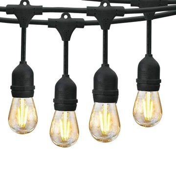Solidna girlanda 14,63m 15xE27 2W 2700k zewnętrzn