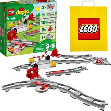 LEGO DUPLO 10882 KLOCKI TORY DO POCIĄGU ZWROTNICE SZLABAN