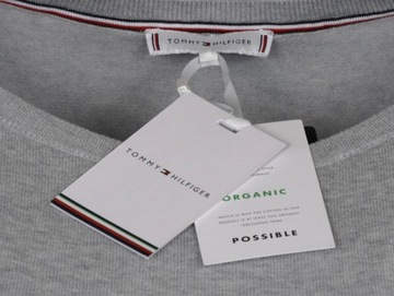 TOMMY HILFIGER sweter damski, bawełna, szary, XS