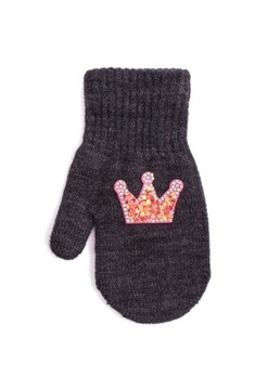 Rękawiczki DZIECIĘCE RAK 1palec sznurek jasne szare 14cm