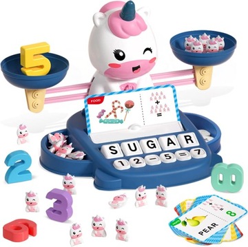 GRY LICZENIA I UTRZYMYWANIA RÓWNOWAGI JEDNOROŻEC MONTESSORI DLA DZIECI