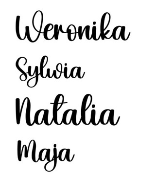 Naklejka imię imiona dowolne Personalizowana 3 cm hologram neon