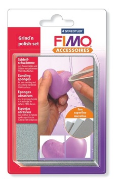 Gąbki do szlifowania modeliny masy FIMO kostki szlifierskie polerskie 3szt