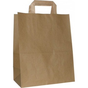 Torba papierowa brązowa z uchem szara 22x11x25 cm / 25 szt.