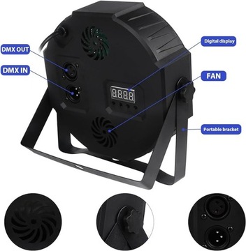 2 диско-светильника RGB DMX512 с дистанционным управлением