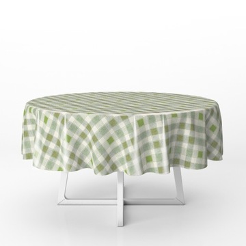 OBRUS CERATA ZIELONA KRATKA OKRĄGŁA GRUBA KOŁO 140 cm